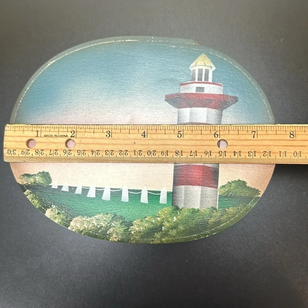 Artist Bellamy Jaubert Murphy Lighthouse Swan Water Scene‎ Bandbox Trinket Box
